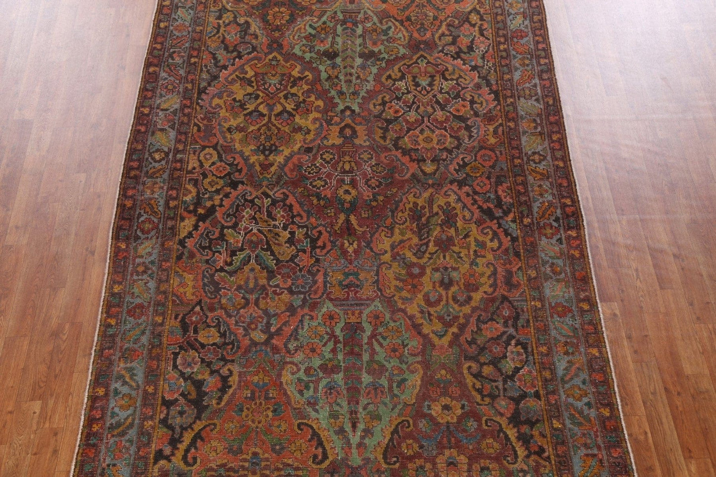 Antique Handmade Wool Bakhtiari Persian Area Rug 6x12