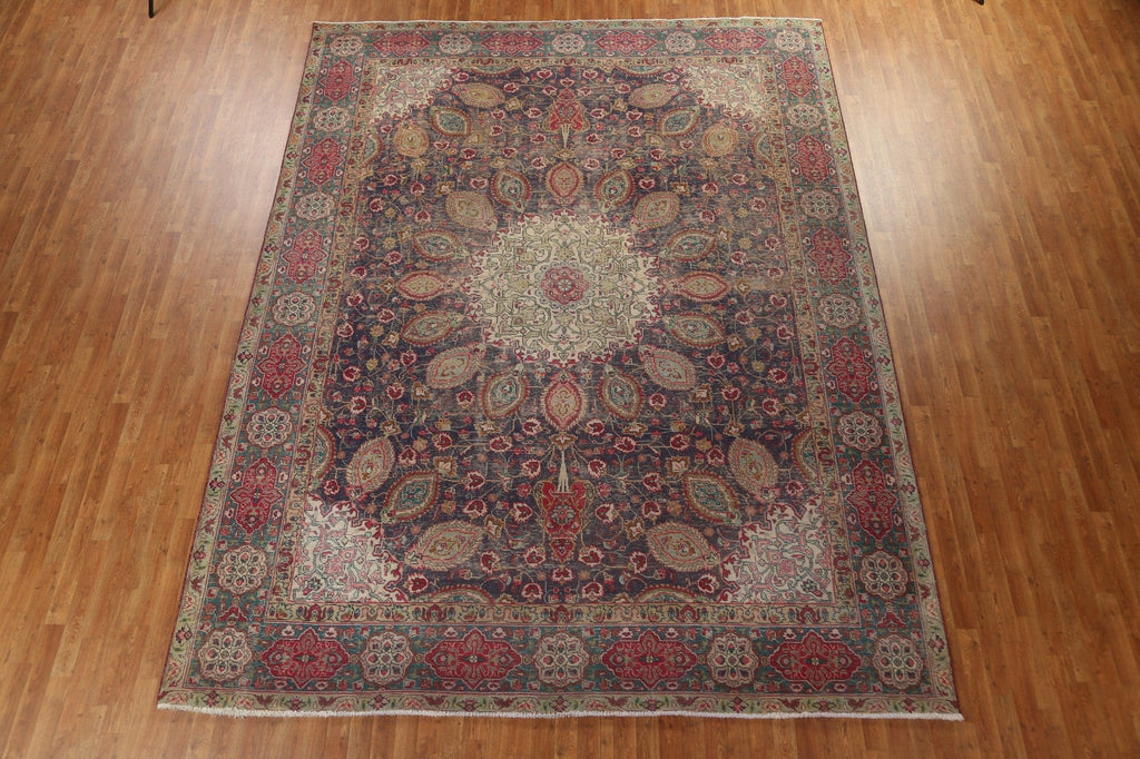 Vintage Wool Tabriz Persian Area Rug 10x13