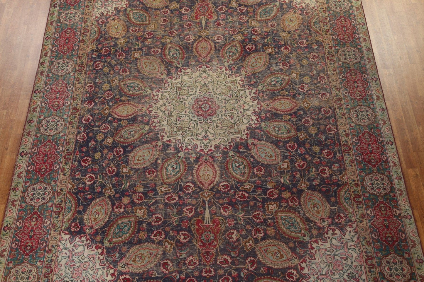 Vintage Wool Tabriz Persian Area Rug 10x13