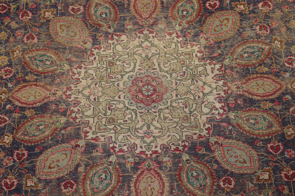 Vintage Wool Tabriz Persian Area Rug 10x13