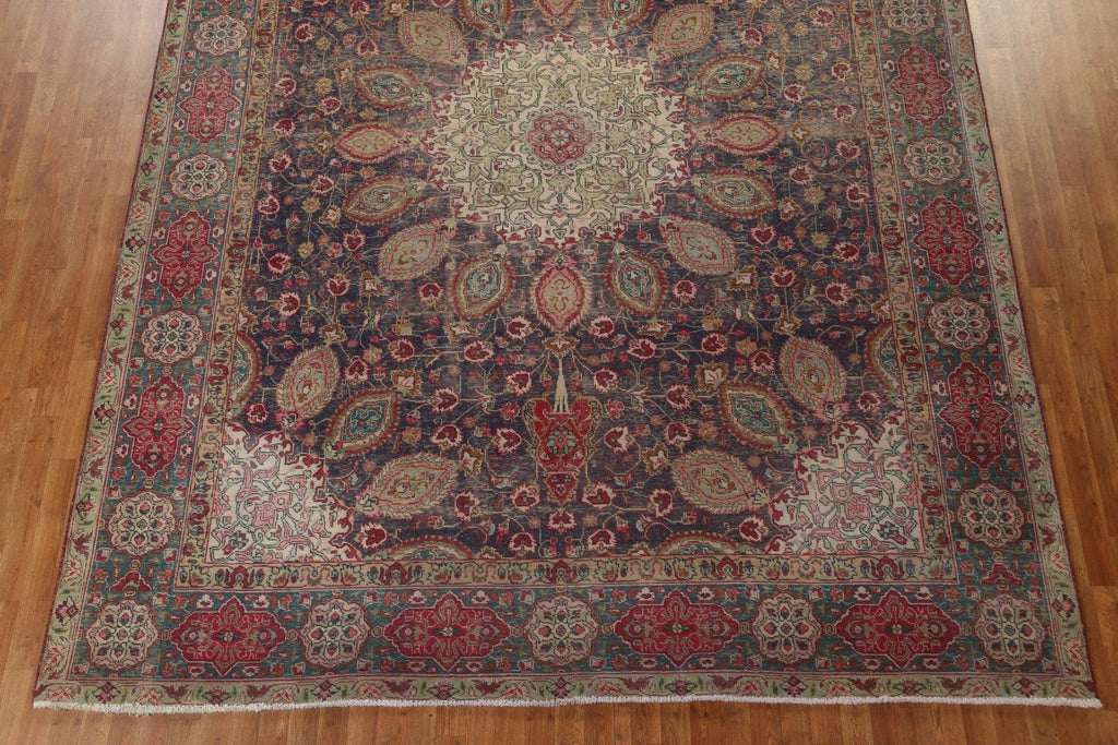 Vintage Wool Tabriz Persian Area Rug 10x13