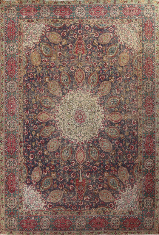 Vintage Wool Tabriz Persian Area Rug 10x13