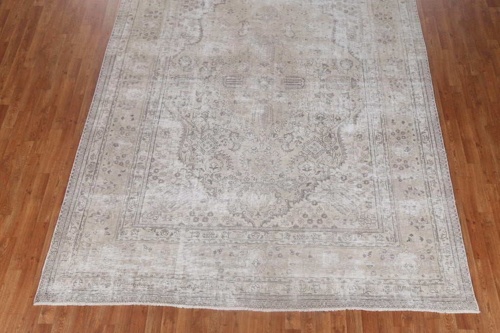 Vintage Muted Wool Tabriz Persian Area Rug 8x11