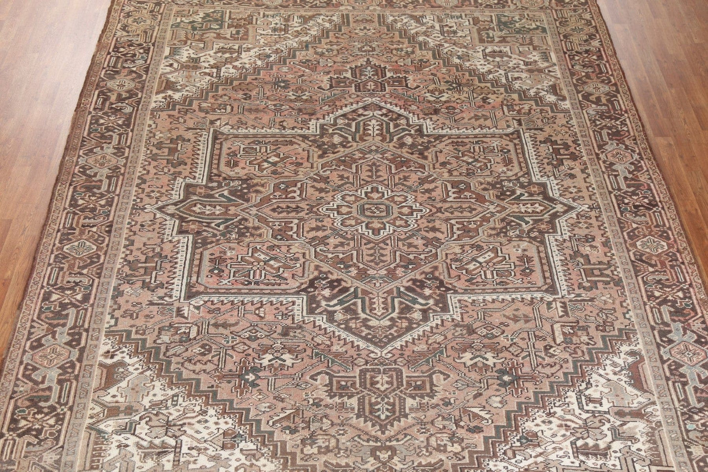 Vegetable Dye Geometric Heriz Persian Area Rug 10x12