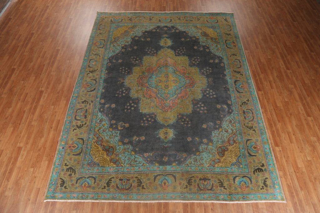 Over-Dyed Vintage Tabriz Persian Area Rug 10x13