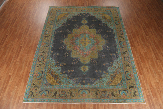 Over-Dyed Vintage Tabriz Persian Area Rug 10x13