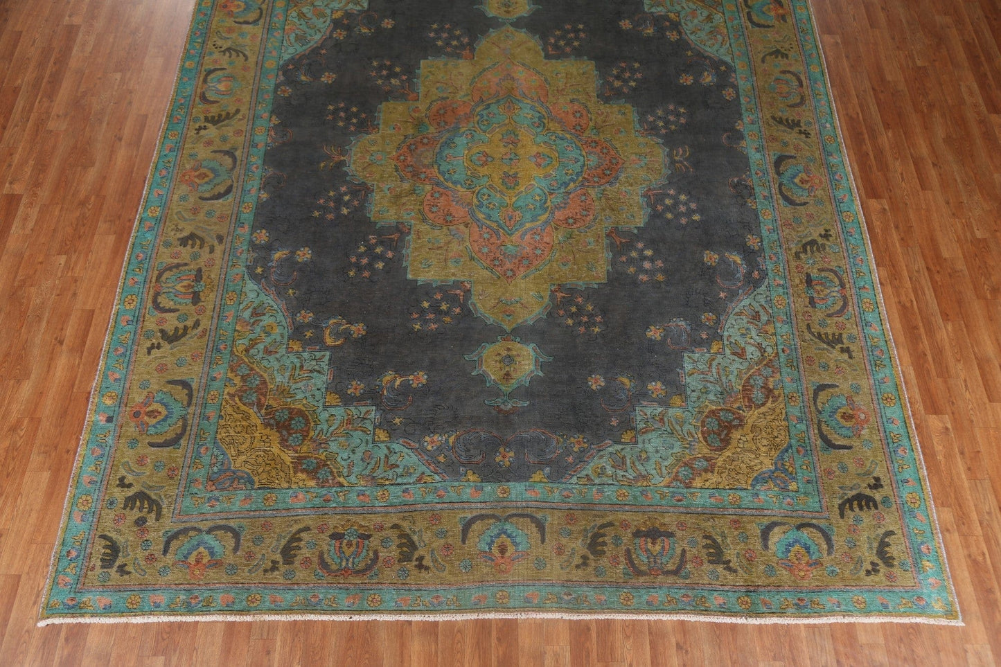 Over-Dyed Vintage Tabriz Persian Area Rug 10x13