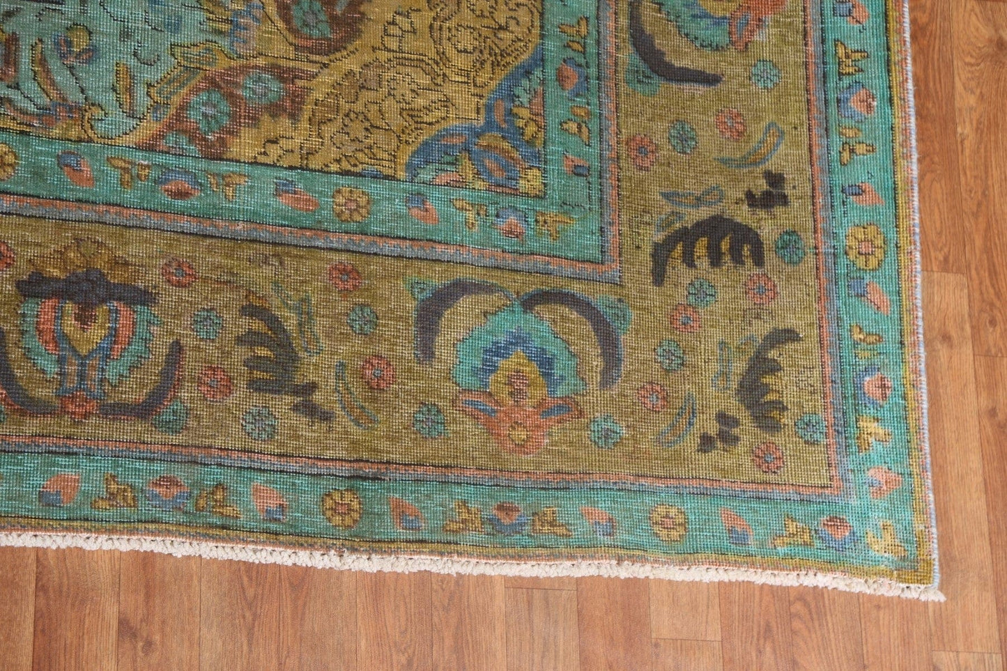 Over-Dyed Vintage Tabriz Persian Area Rug 10x13