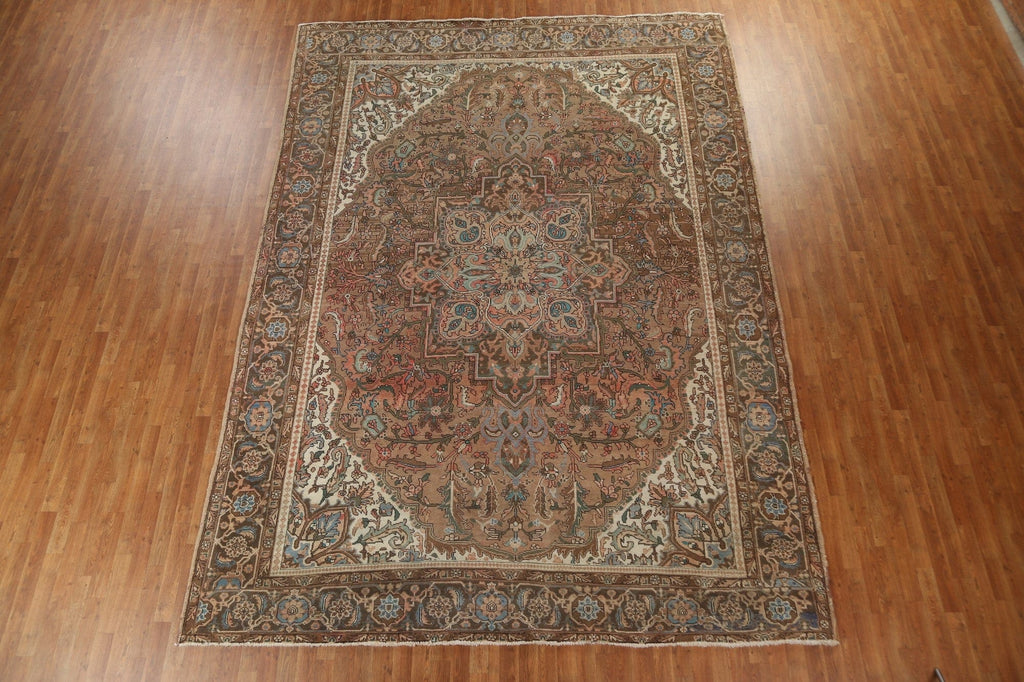 Vegetable Dye Hand-Knotted Heriz Persian Area Rug 10x13