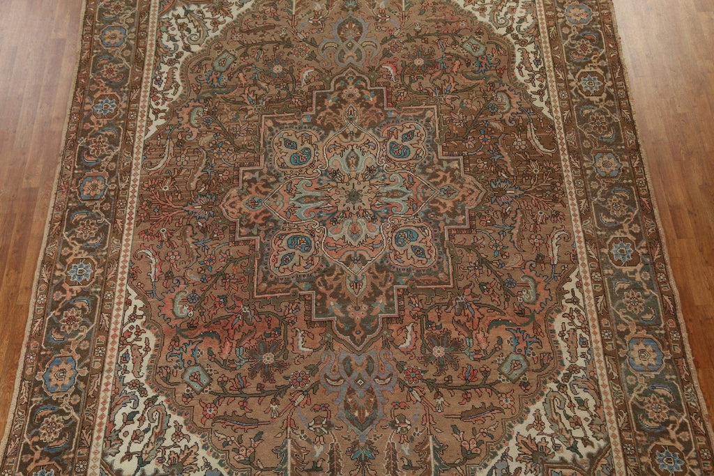 Vegetable Dye Hand-Knotted Heriz Persian Area Rug 10x13