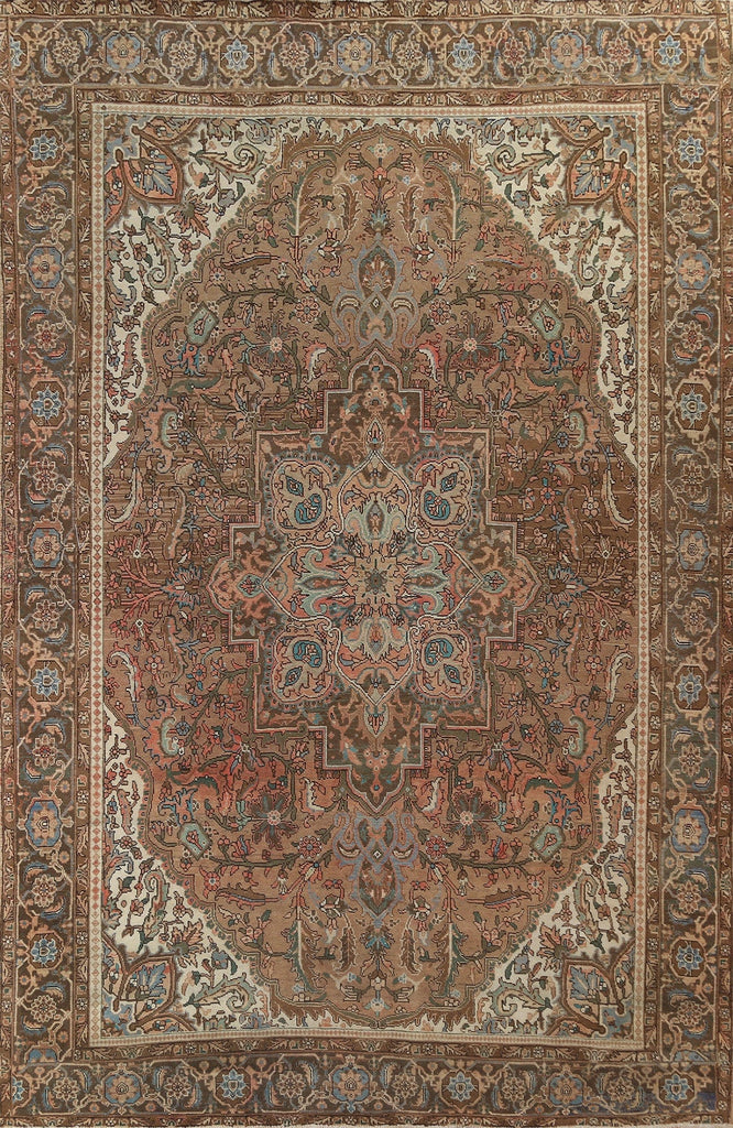 Vegetable Dye Hand-Knotted Heriz Persian Area Rug 10x13