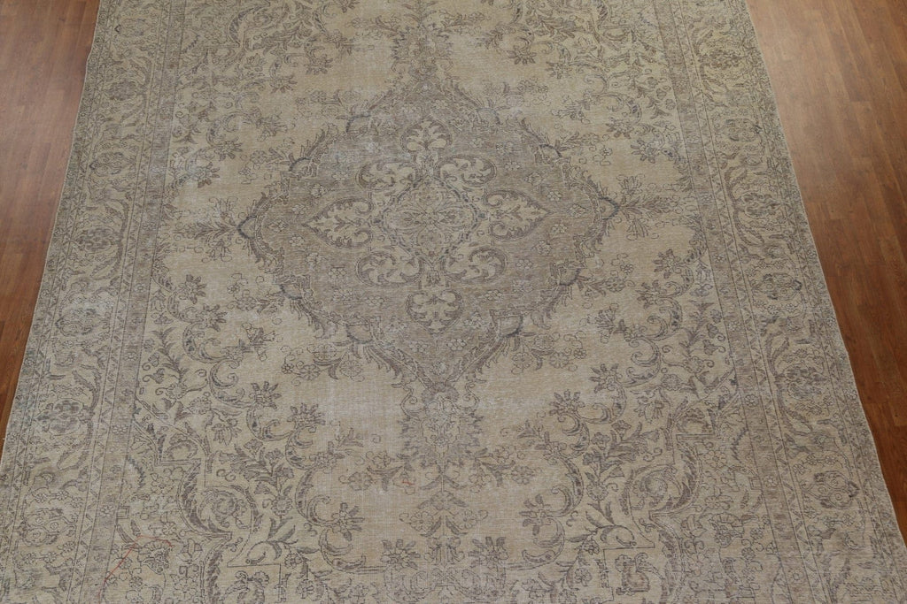 Vintage Muted Tabriz Large Persian Rug 11x16