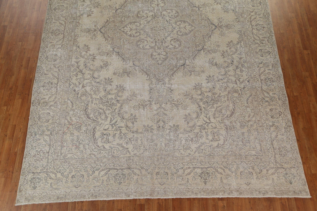 Vintage Muted Tabriz Large Persian Rug 11x16