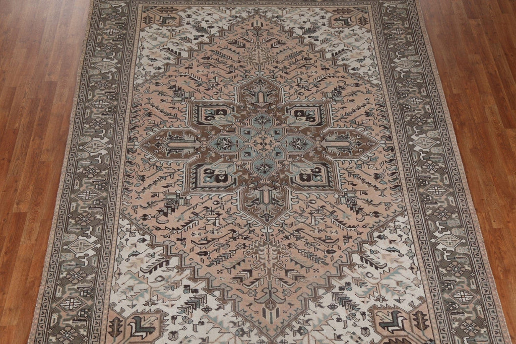 Vegetable Dye Vintage Wool Heriz Persian Rug 8x11