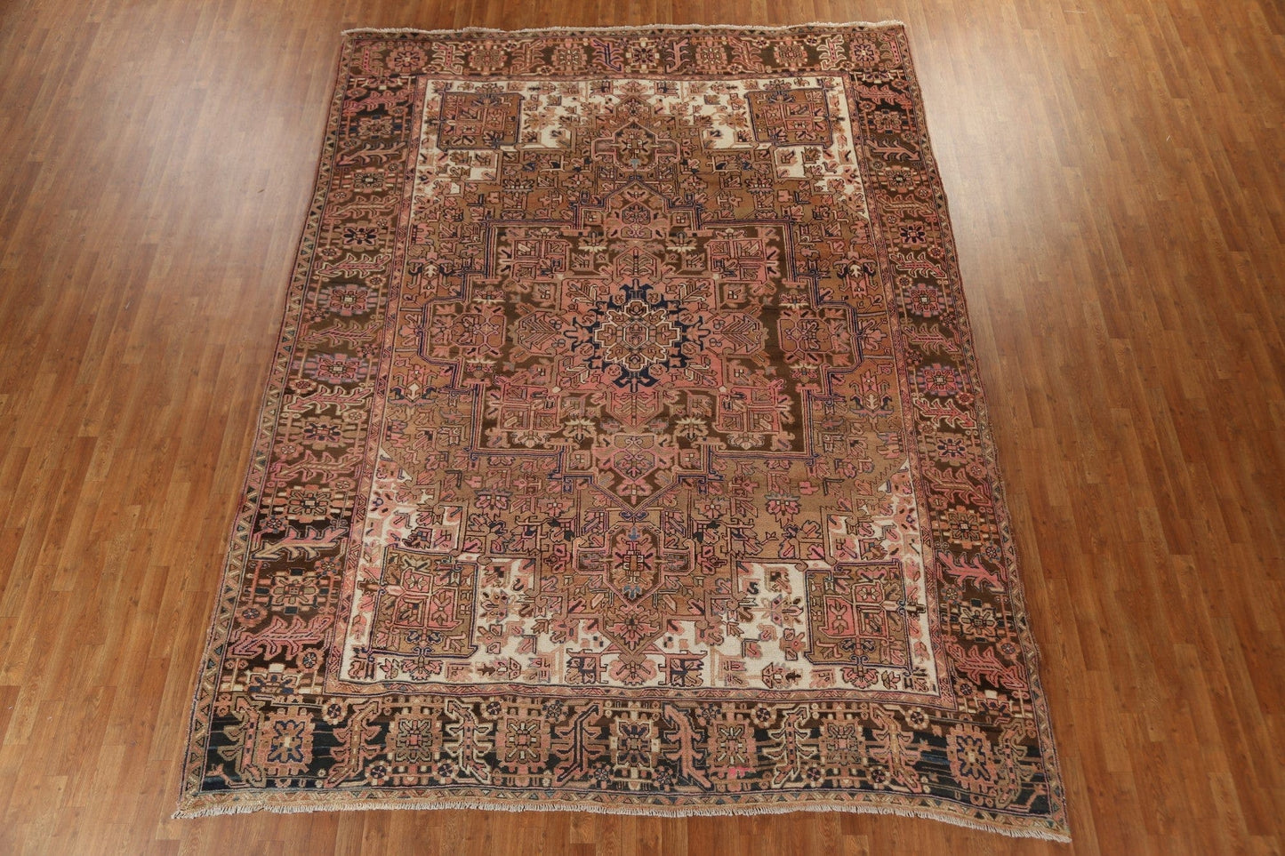 Vegetable Dye Geometric Heriz Persian Area Rug 10x13