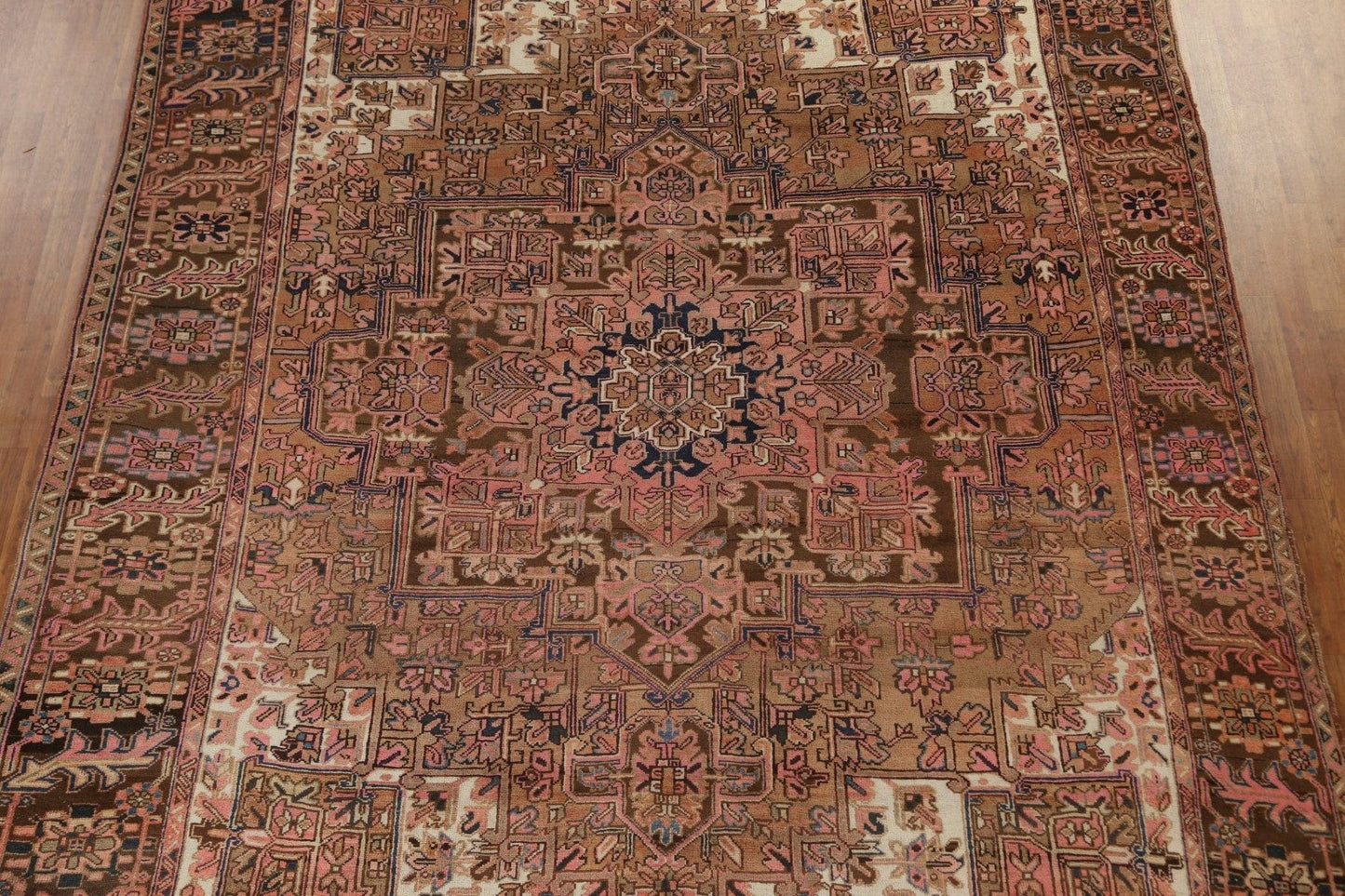 Vegetable Dye Geometric Heriz Persian Area Rug 10x13