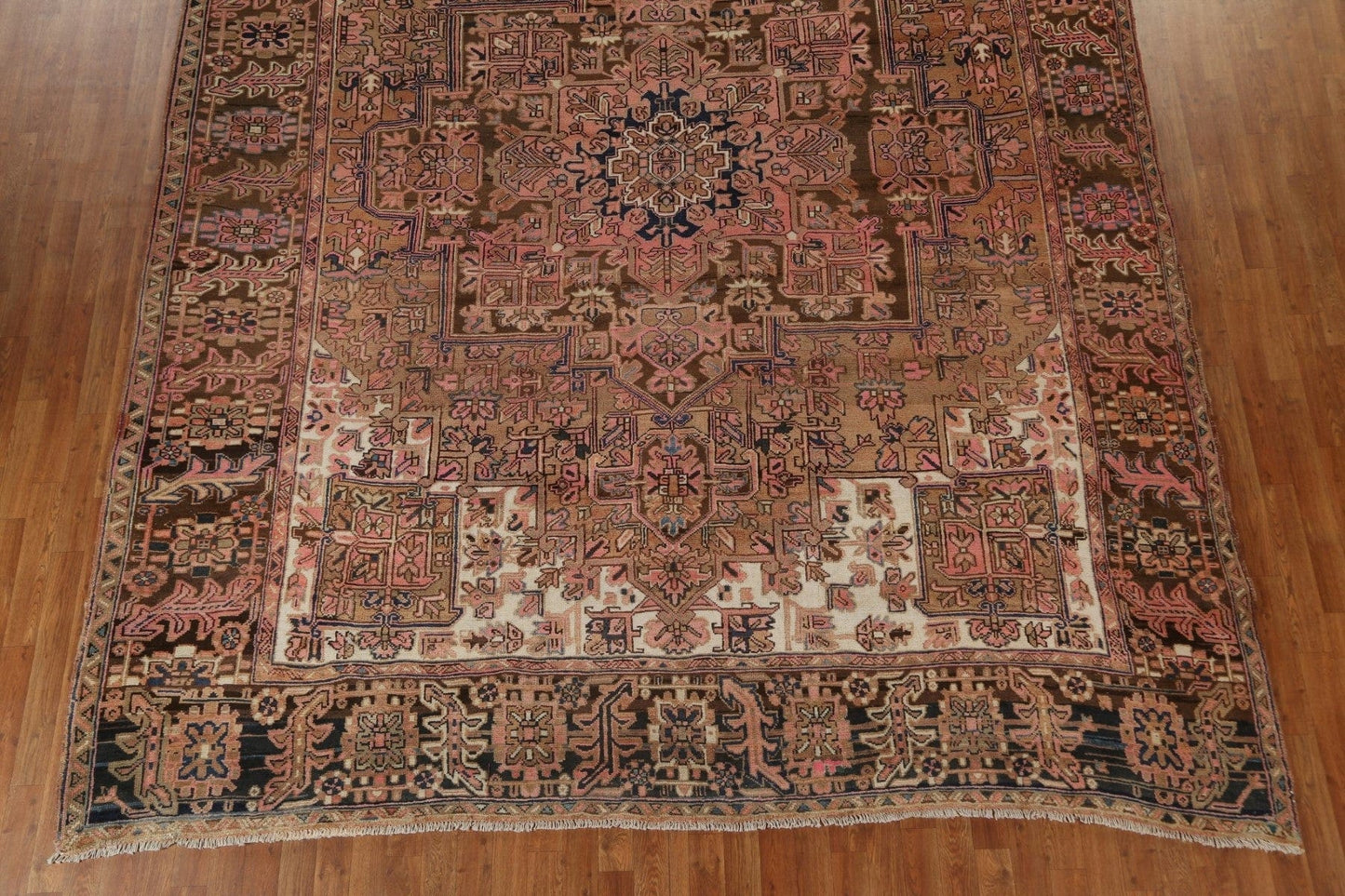 Vegetable Dye Geometric Heriz Persian Area Rug 10x13