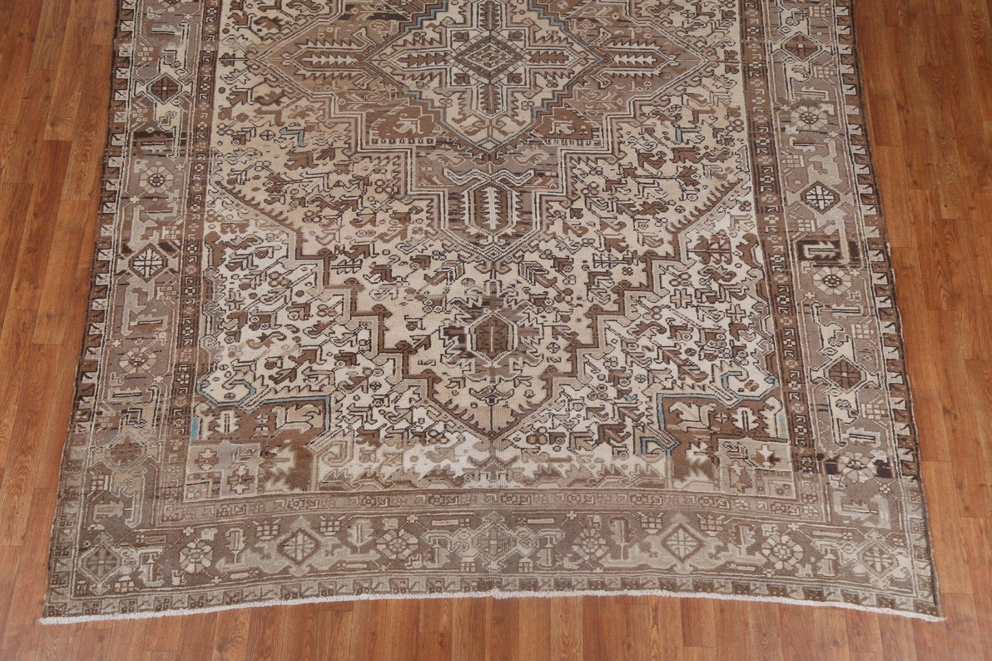 Vintage Geometric Heriz Persian Area Rug 8x11