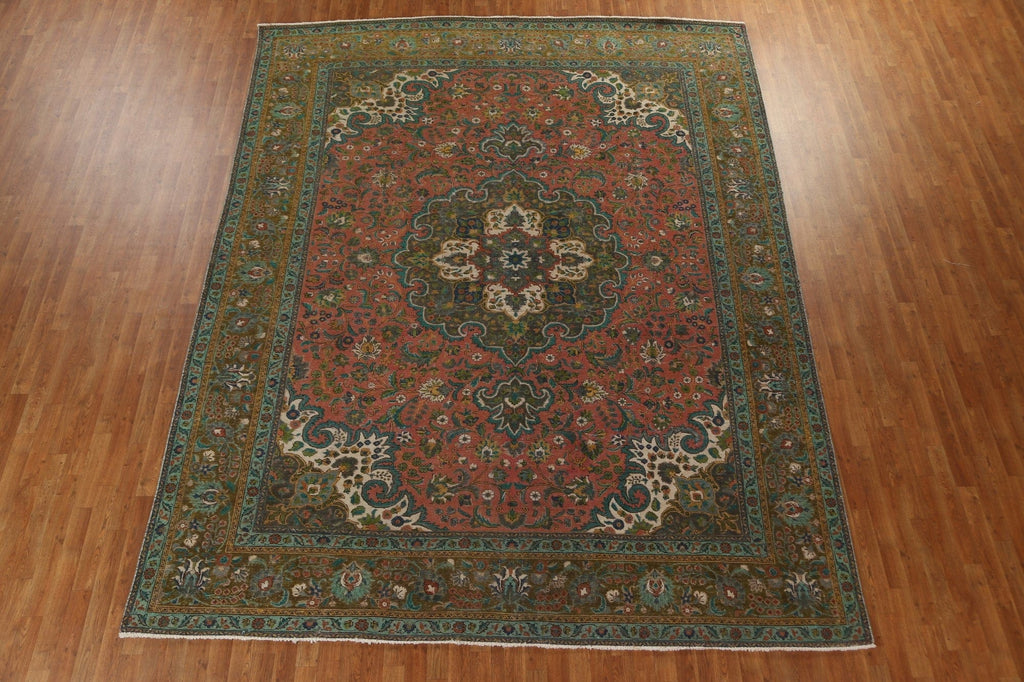 Vintage Wool Tabriz Persian Area Rug 10x13