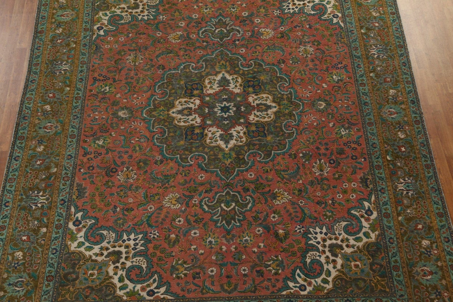 Vintage Wool Tabriz Persian Area Rug 10x13