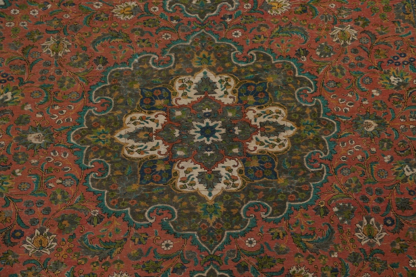 Vintage Wool Tabriz Persian Area Rug 10x13