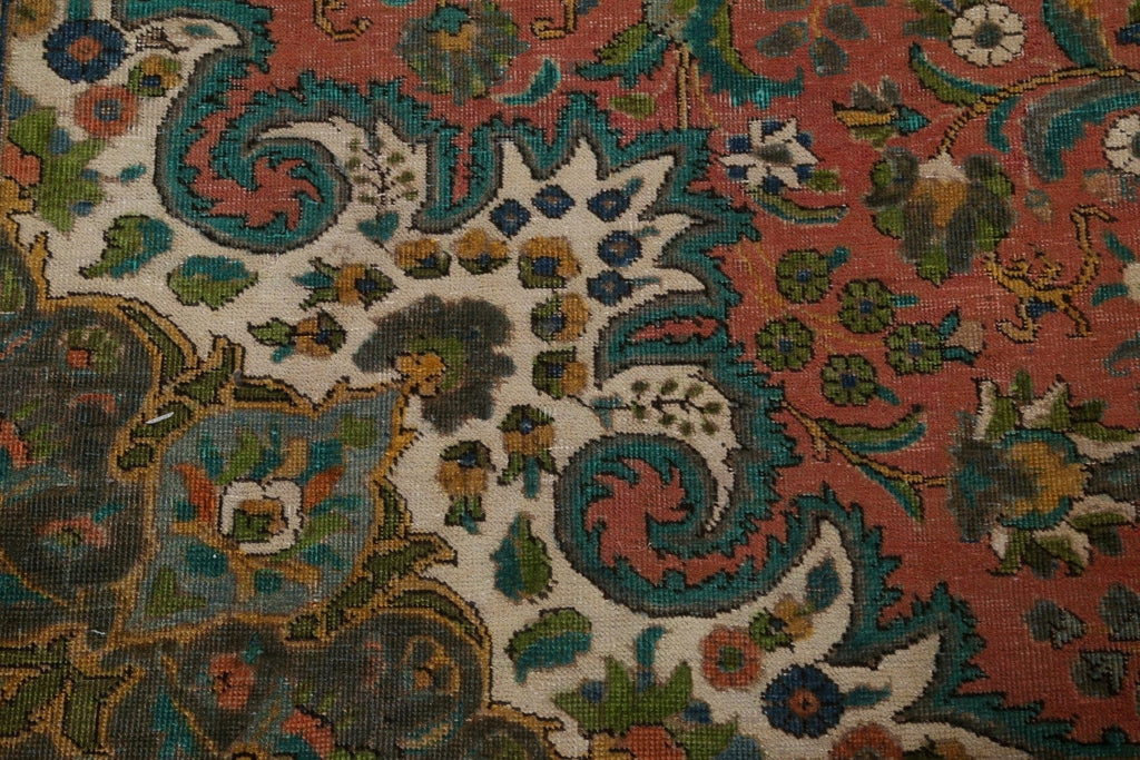 Vintage Wool Tabriz Persian Area Rug 10x13