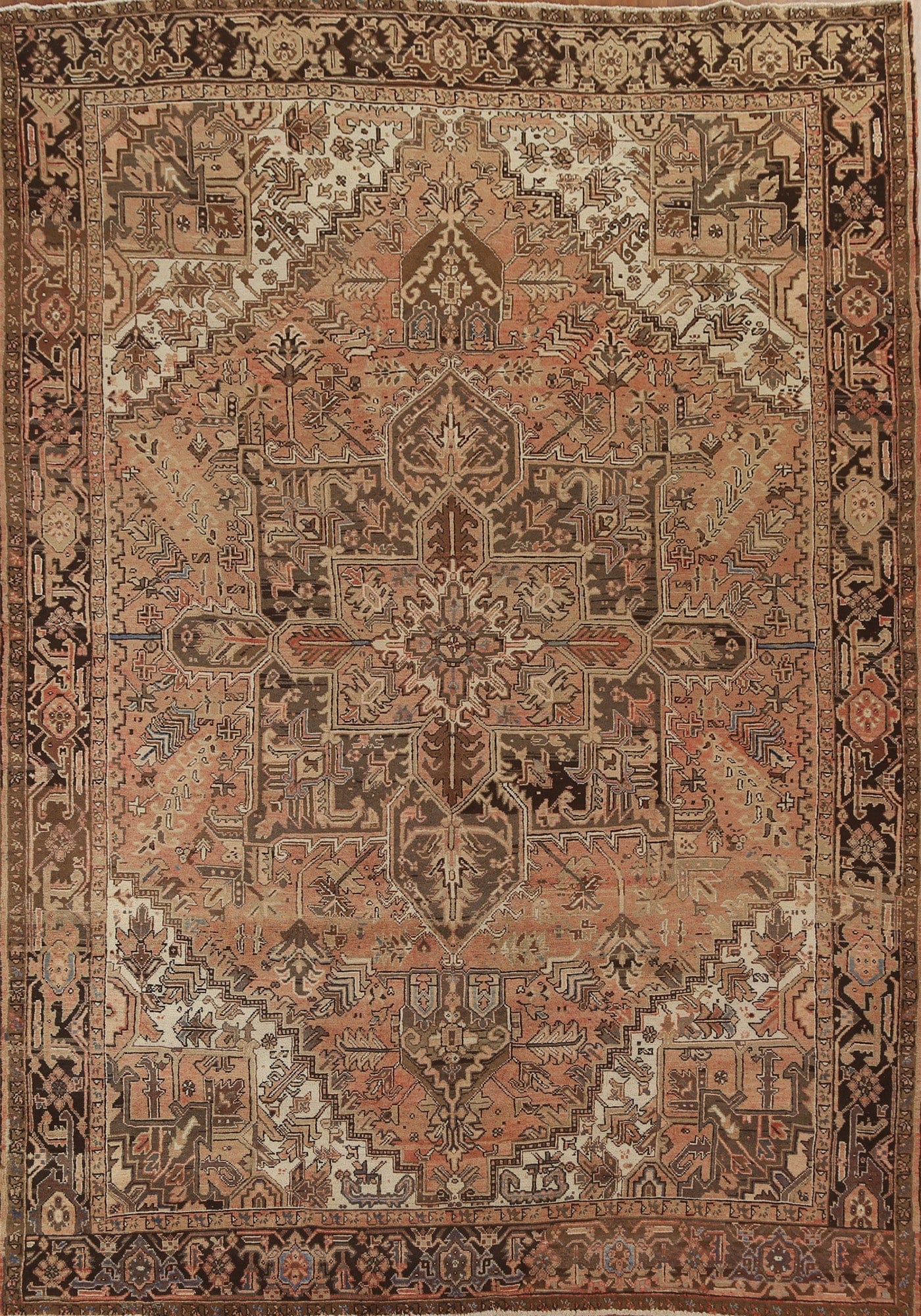 Hand-Knotted Vintage Heriz Persian Area Rug 8x11