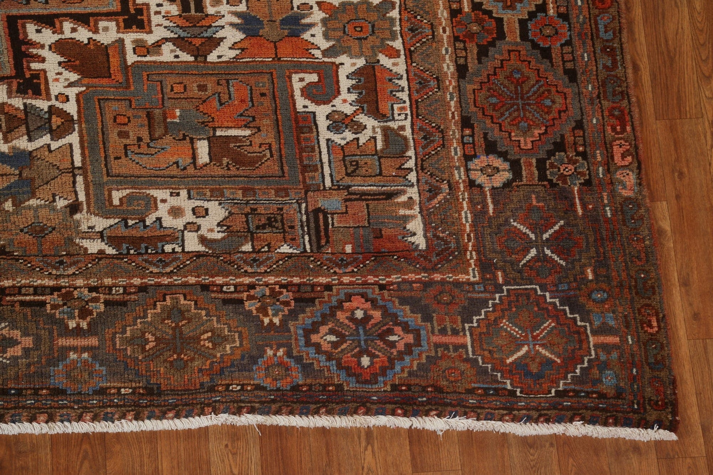 Vintage Geometric Heriz Persian Area Rug 10x12