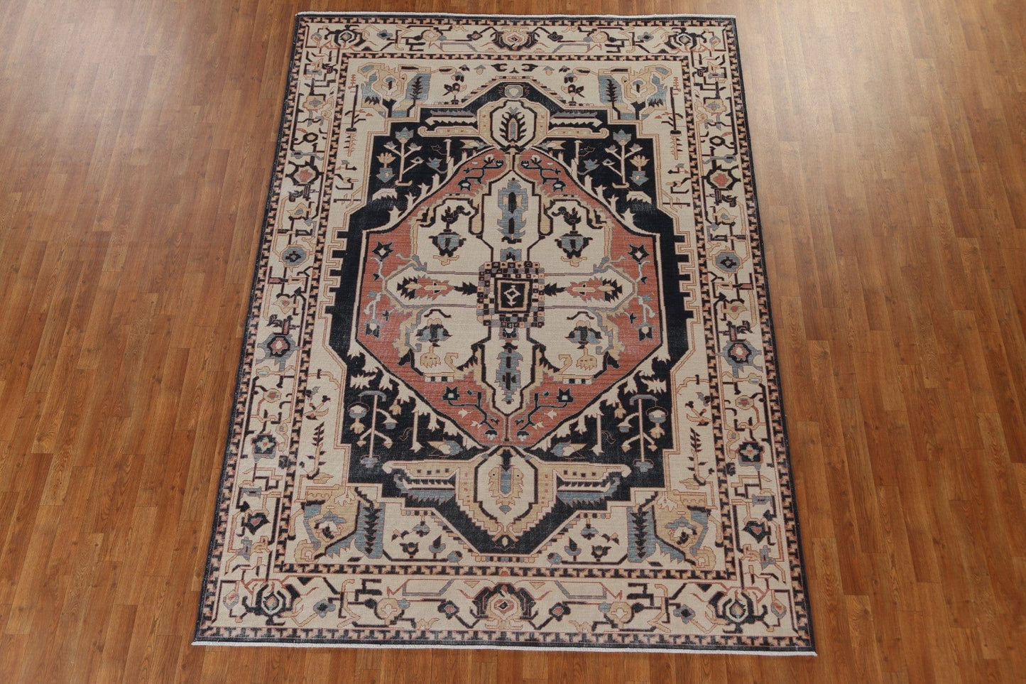 Handmade Wool Heriz Serapi Turkish Rug 7x10