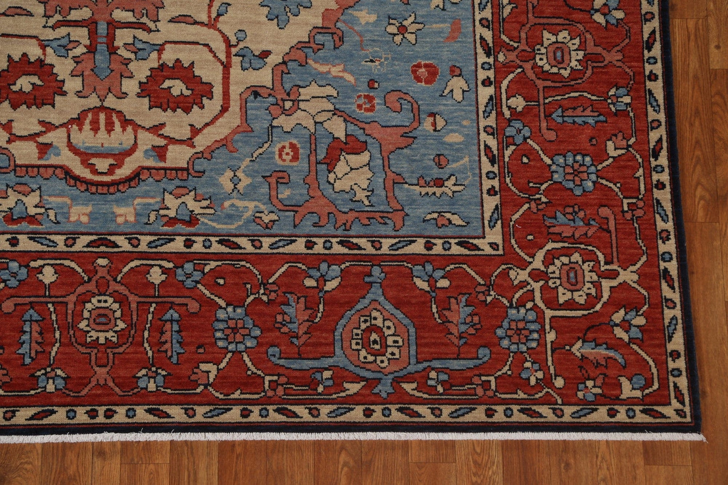 Hand-Knotted Heriz Serapi Turkish Wool Rug 7x10