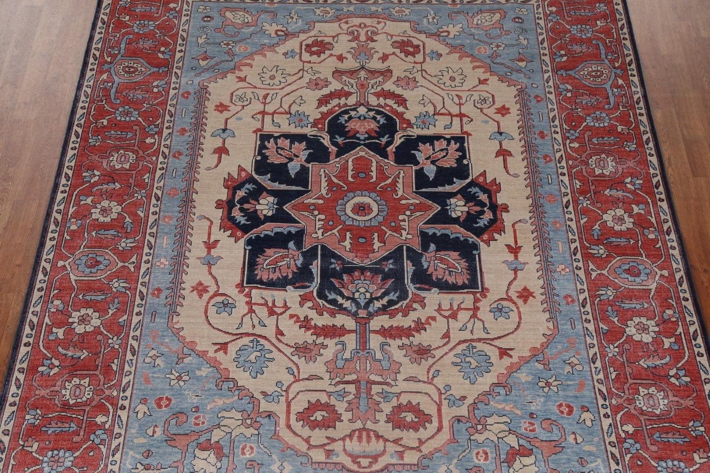 Floral Wool Heriz Serapi Turkish Rug 7x10