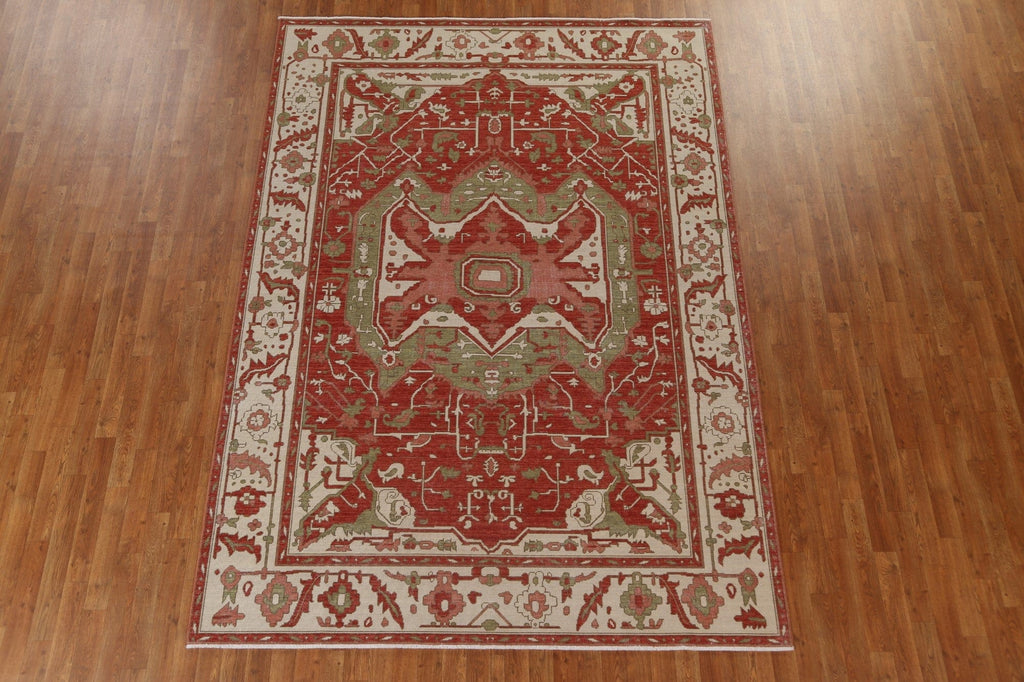 Handmade Wool Heriz Serapi Turkish Rug 7x10