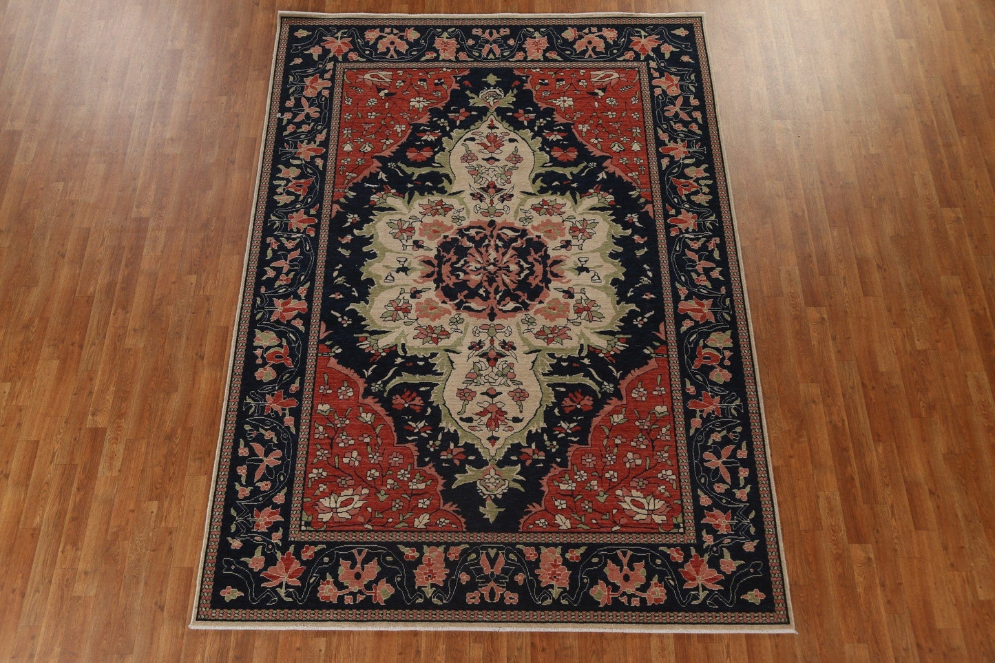 Handmade Wool Sarouk Farahan Turkish Rug 7x10