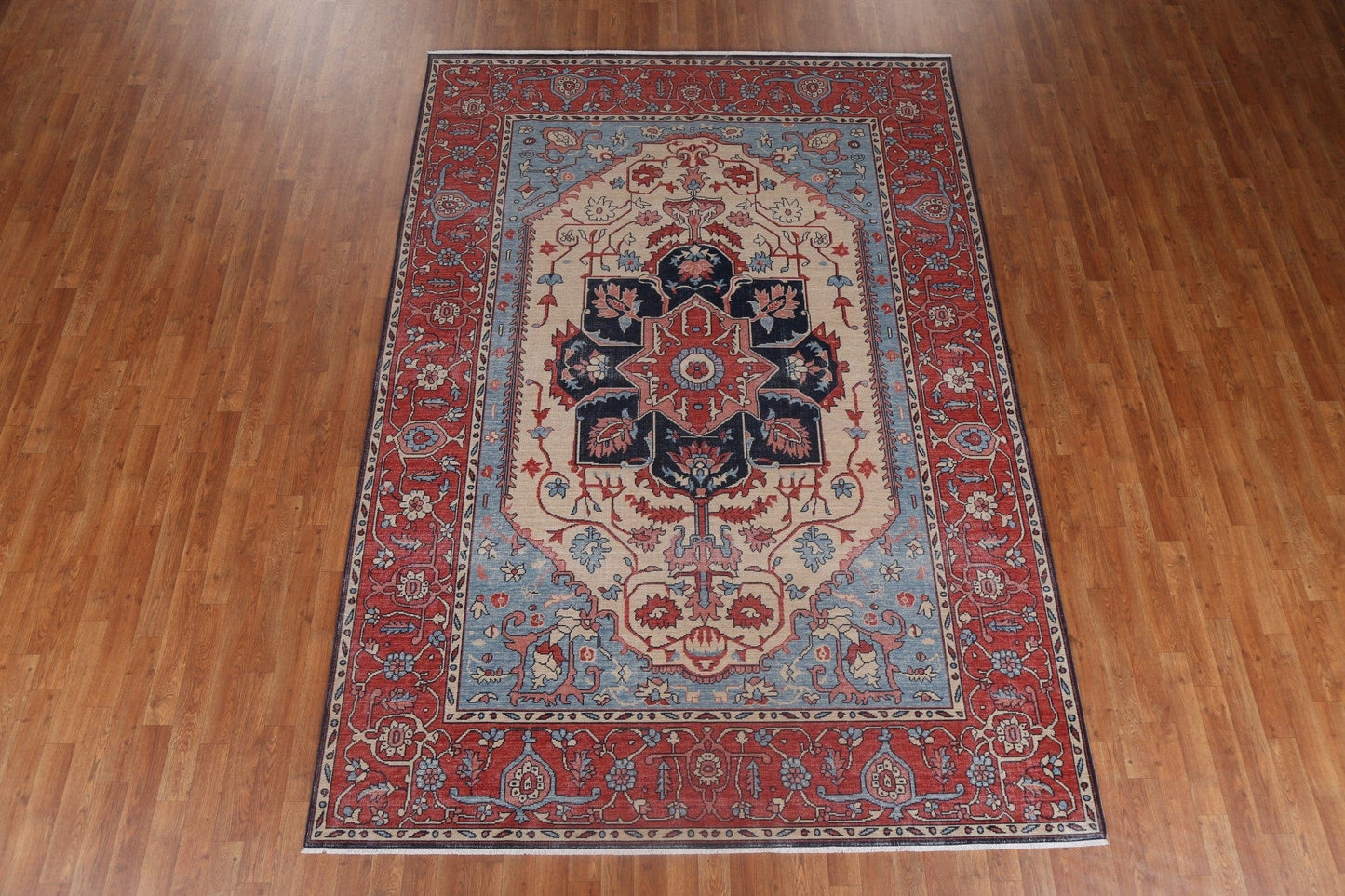 Handmade Wool Heriz Serapi Turkish Rug 7x10