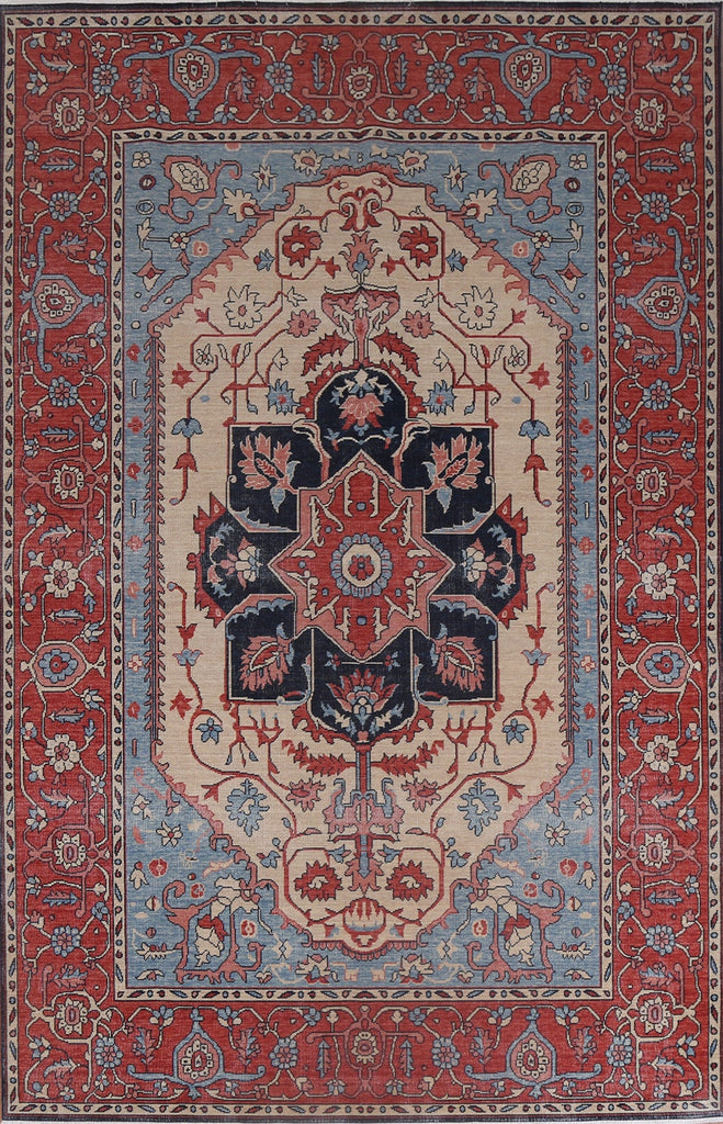 Handmade Wool Heriz Serapi Turkish Rug 7x10