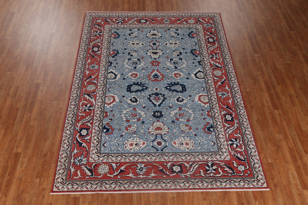 Blue Handmade Sultanabad Ziegler Turkish Wool Rug 7x10