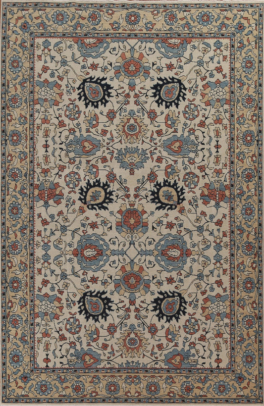 Floral Wool Sultanabad Ziegler Turkish Rug 7x10