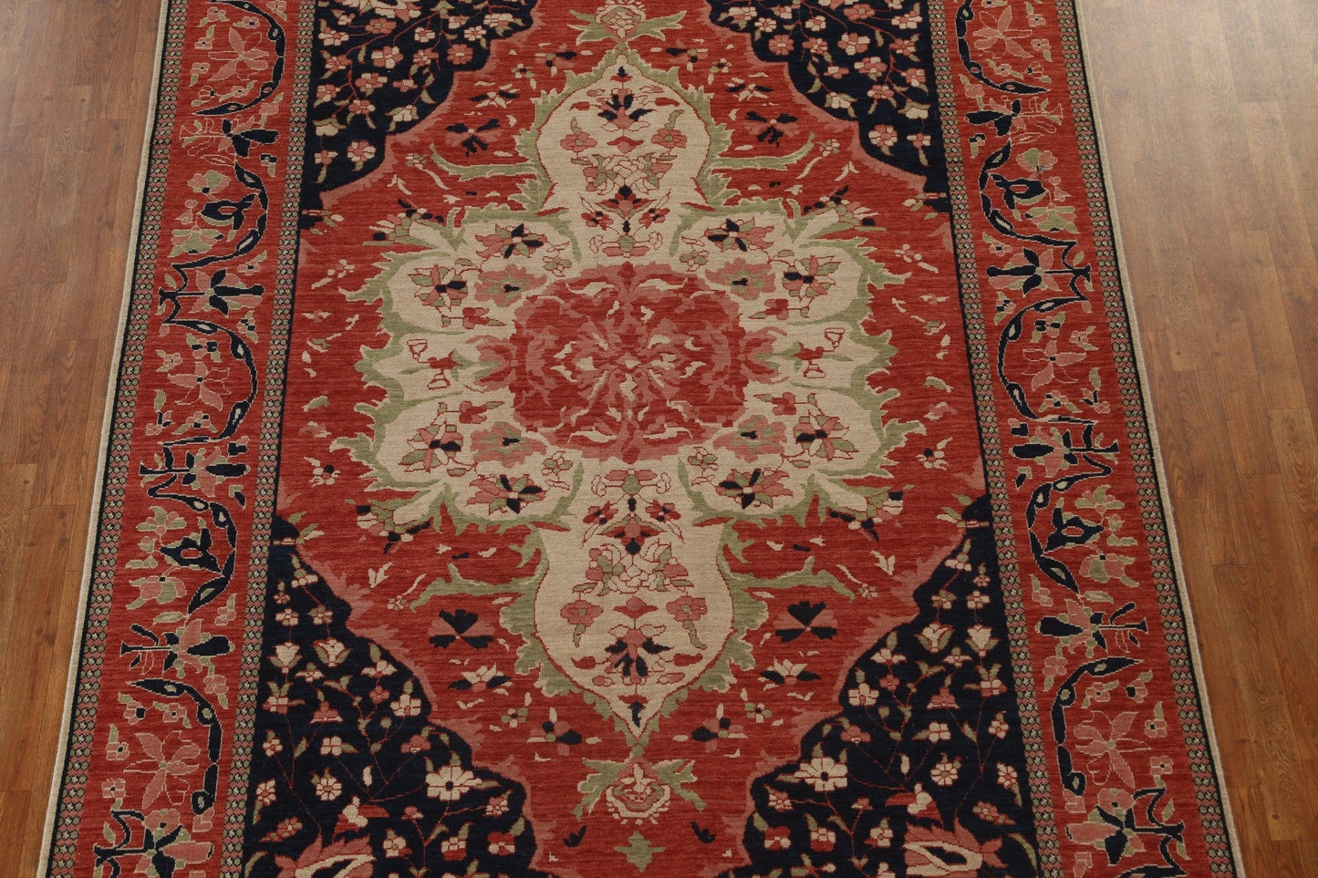 Floral Wool Sarouk Farahan Turkish Rug 7x10