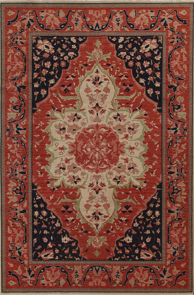 Floral Wool Sarouk Farahan Turkish Rug 7x10