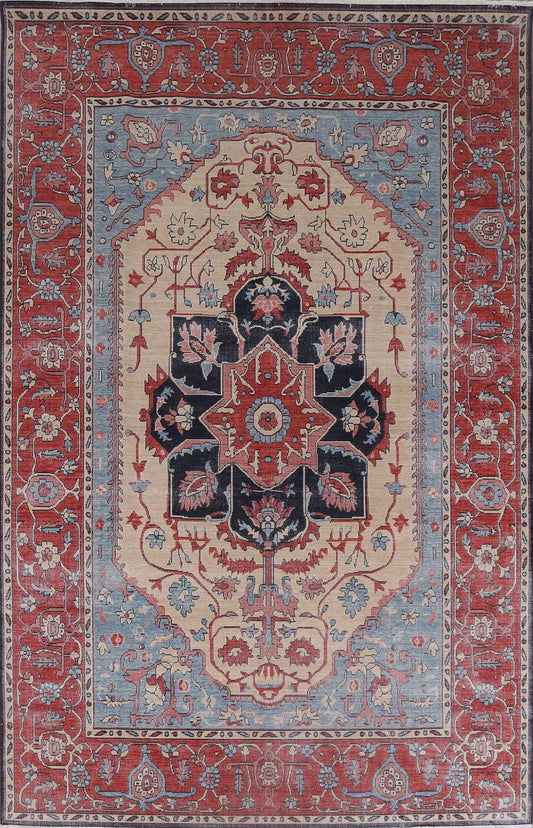 Handmade Wool Heriz Serapi Turkish Rug 7x10