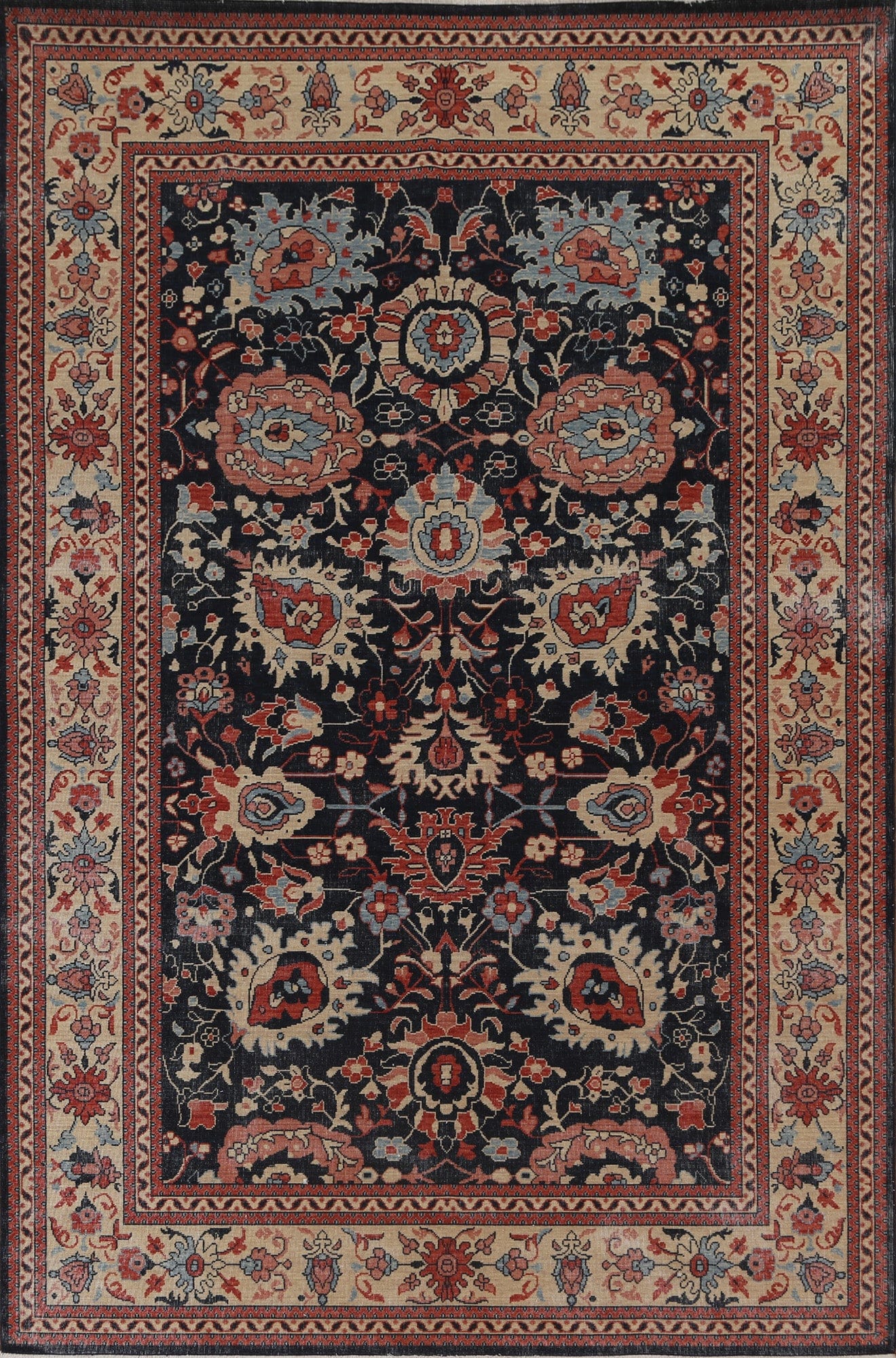 Handmade Floral Sultanabad Ziegler Turkish Wool Rug 7x10