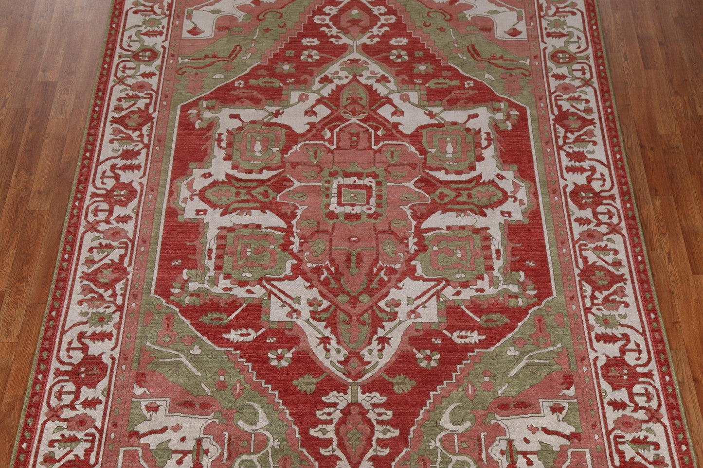 Handmade Red Heriz Serapi Turkish Wool Rug 7x10