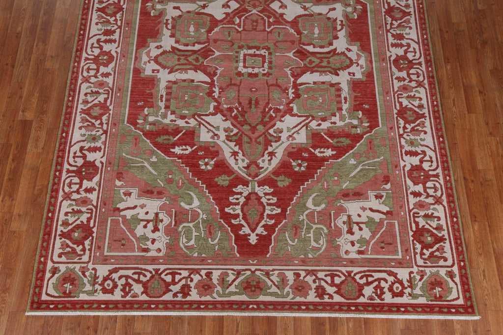 Handmade Red Heriz Serapi Turkish Wool Rug 7x10