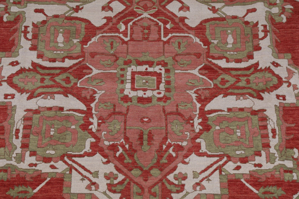 Handmade Red Heriz Serapi Turkish Wool Rug 7x10