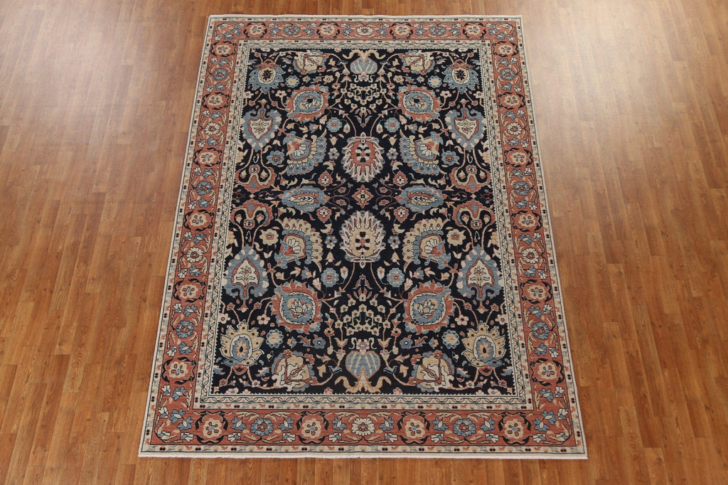 Hand-Knotted Floral Sultanabad Ziegler Turkish Wool Rug 7x10