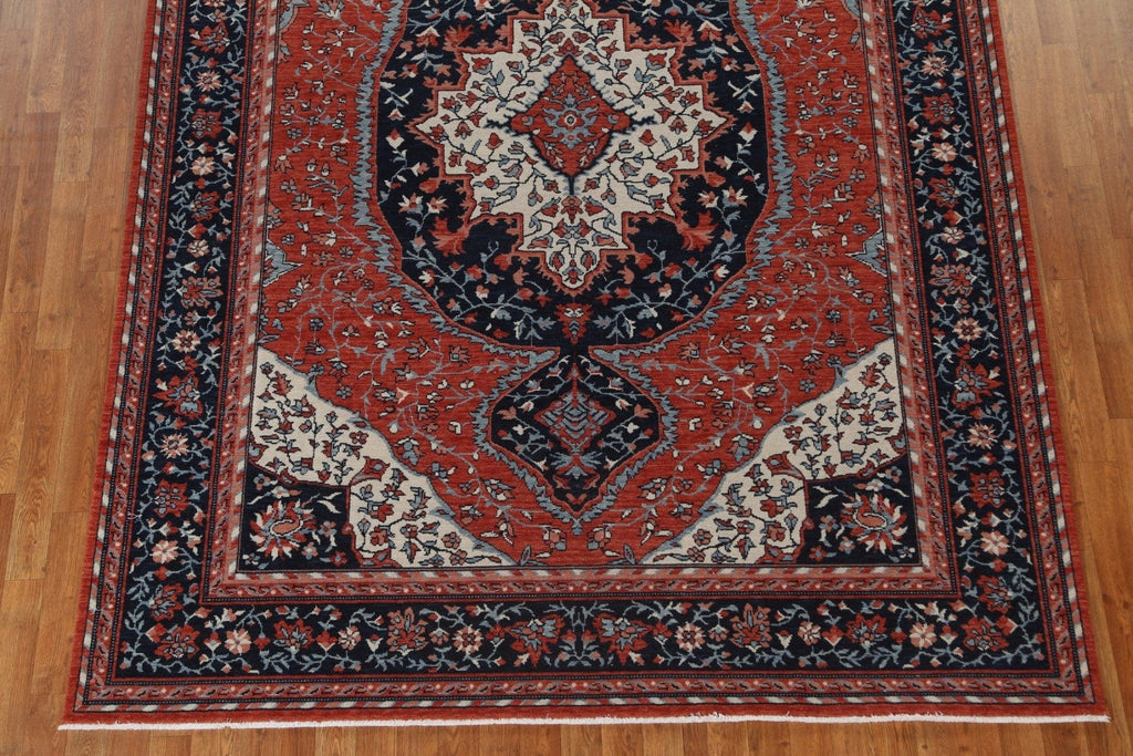 Hand-Knotted Wool Sarouk Farahan Turkish Rug 7x10