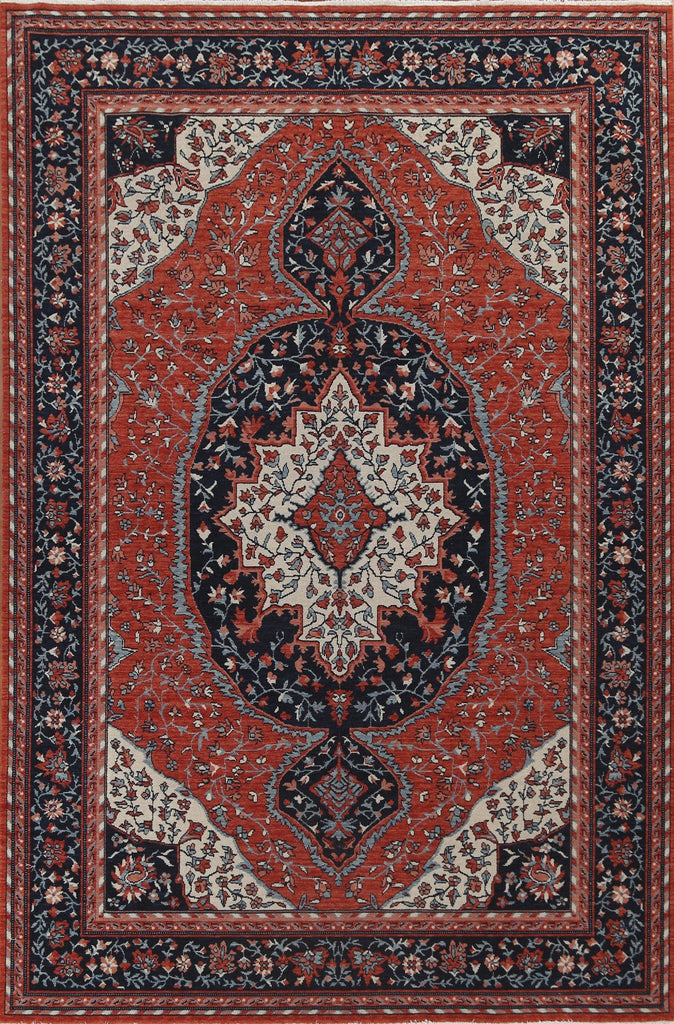 Hand-Knotted Wool Sarouk Farahan Turkish Rug 7x10