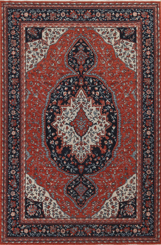 Hand-Knotted Wool Sarouk Farahan Turkish Rug 7x10