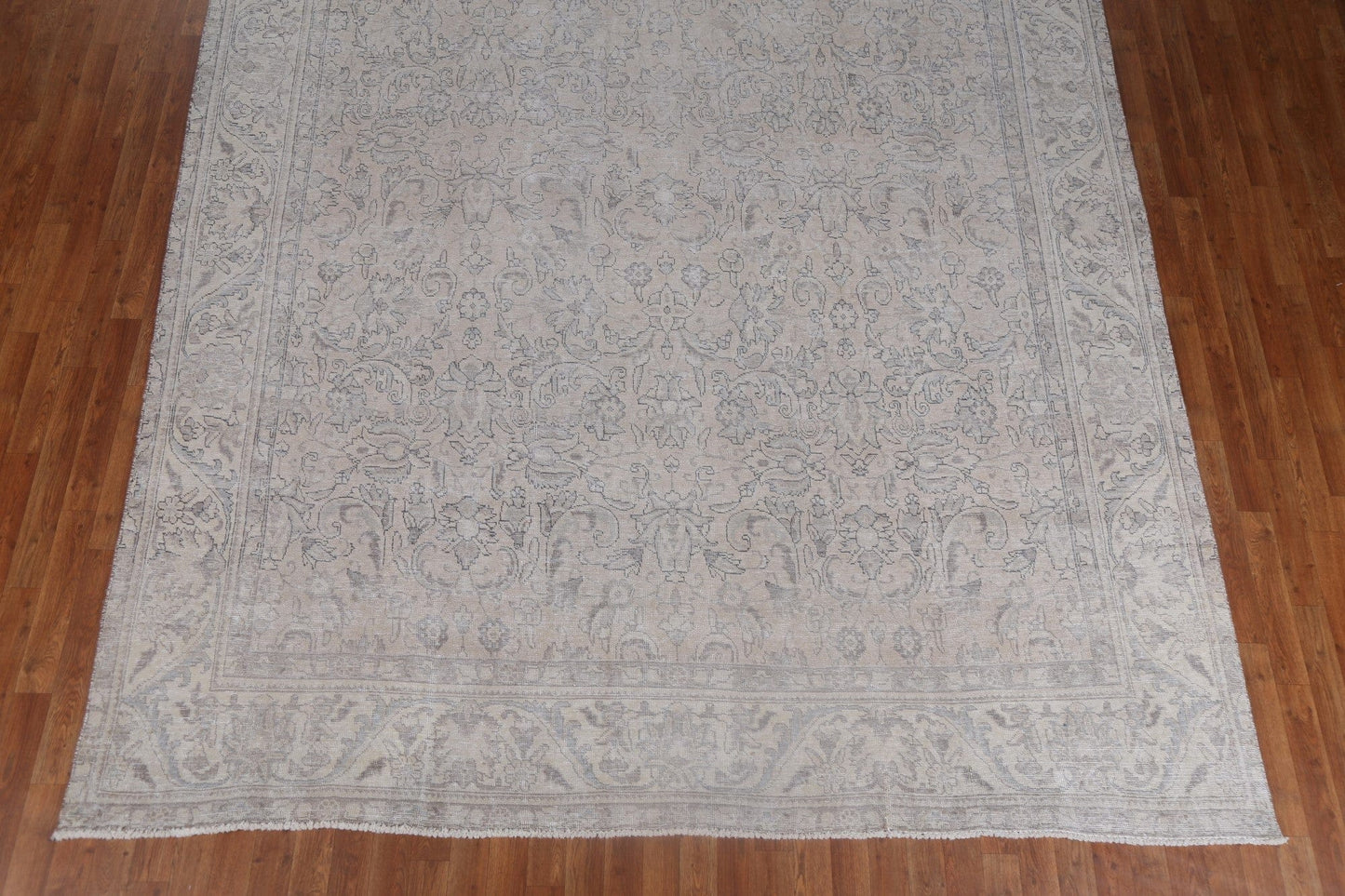 Vintage Floral Wool Tabriz Muted Persian Rug 9x13