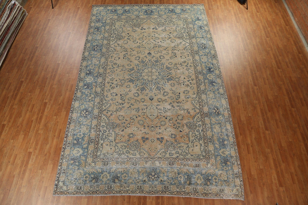 Antique Floral Tabriz Large Persian Rug 10x16